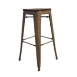 V High Bar Stool Dark Wood Antique