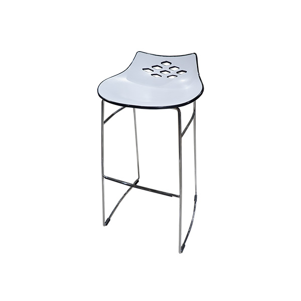 Tazy Bar Stool Chrome White