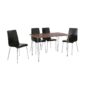 Mizell Dining Set Walnut Black Table 1+4seater