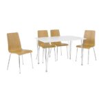 Mizell Dining Set White Oak Table 1+4seater