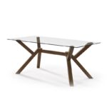 Merit Dining Table Walnut Clear 6seater