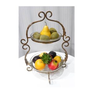 2-Tier Server w/Flower Mustard Gold