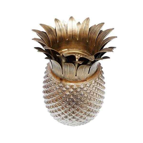 Pineapple Candle Holder Antique Gold Large