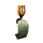 Leaf Candle Holder Antique Green Small