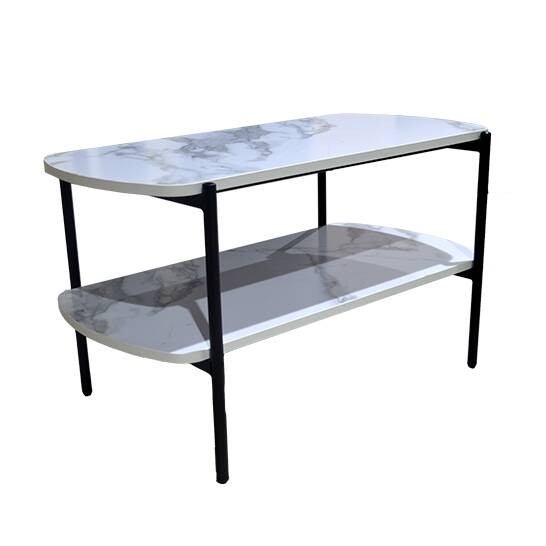 Marble Coffee Table Black White