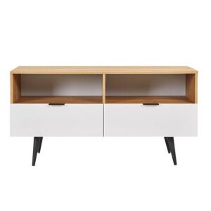 Las TV Stand White Dark Oak