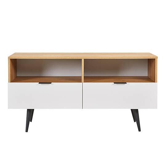 Las TV Stand White Dark Oak