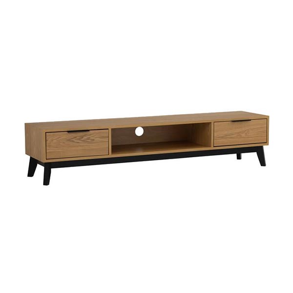 Malton TV Cabinet Black Natural