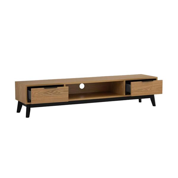 Malton TV Cabinet Black Natural