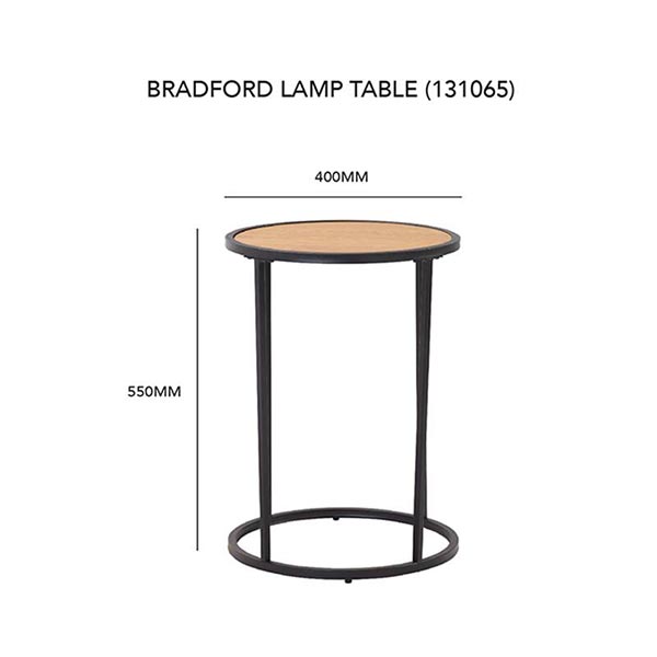 Bradford Lamp Table Black Oak