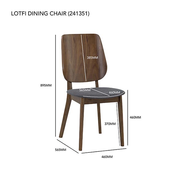 Lotfi Dining Chair Cocoa Battleship Grey