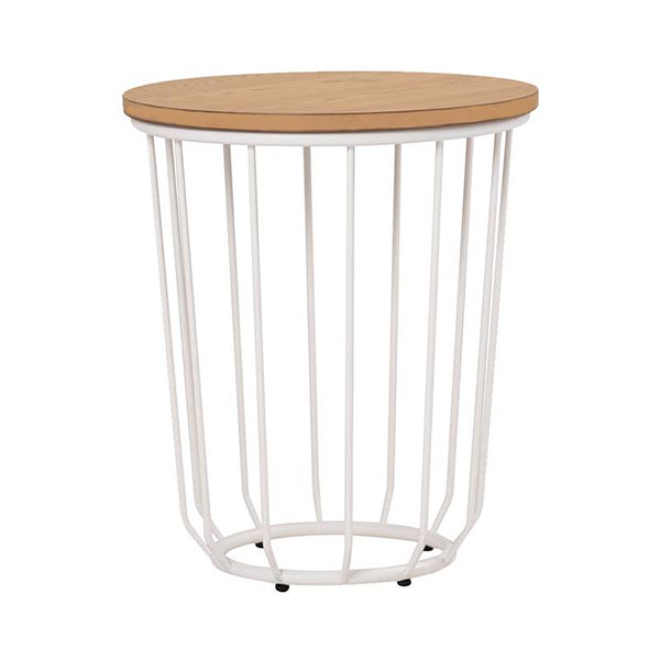 Flux Side Table White Natural