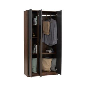 Mando Wardrobe Walnut Black