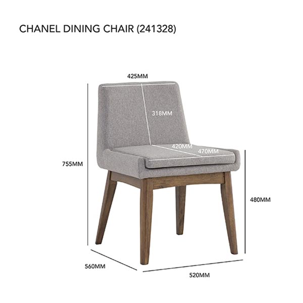 Chanel Dining Chair Cocoa Light Grey