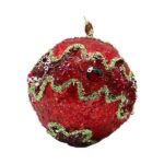 Christmas Ball Capiz Crushed Glass Red