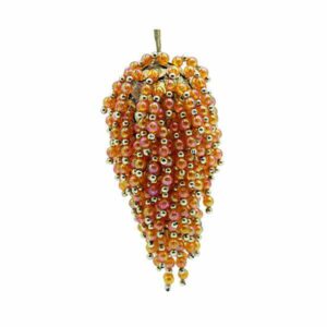 Christmas Ball Beaded Diamond Orange Gold