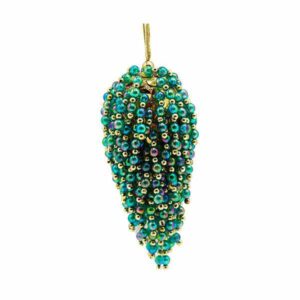 Christmas Ball Beaded Diamond Green Gold