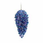 Christmas Ball Beaded Diamond Silver Blue