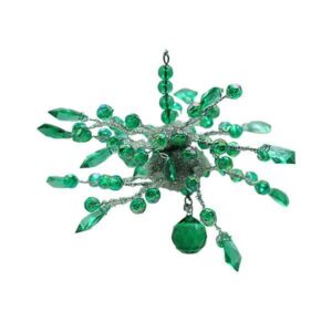 Christmas Ornament Chandelier Beads Green Silver