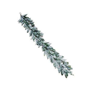 Christmas Garland Panglatin Leaves White Silver 5ft - Image 1