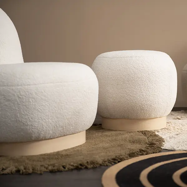 Helia Lounge Chair White Wash Cream