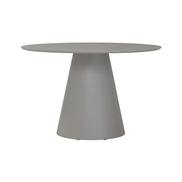 1051343-a Guro Round Dining Table Light Grey 4seater