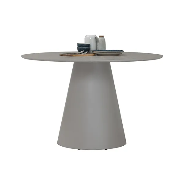 Guro Round Dining Table Light Grey 4seater