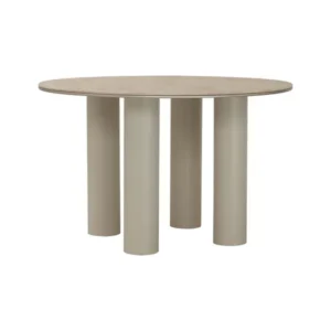 Hiri Round Dining Table Beige 4seater