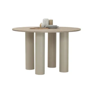 Hiri Round Dining Table Beige 4seater