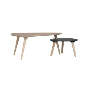 Vance Occasional Set of2 White Wash Ash Graphite Grey