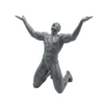 CHNLNG 36-SD00658B Man Finisher Statue Grey