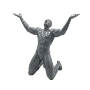 CHNLNG 36-SD00658B Man Finisher Statue Grey
