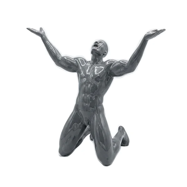 1037464-a CHNLNG 36-SD00658B Man Finisher Statue Grey