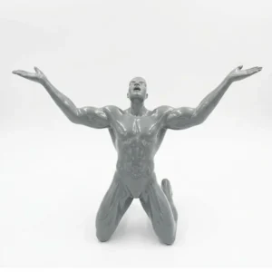 CHNLNG 36-SD00658B Man Finisher Statue Grey