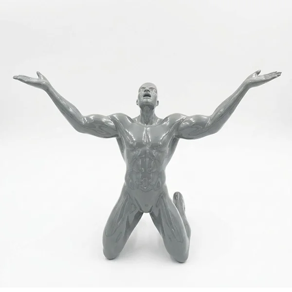 CHNLNG 36-SD00658B Man Finisher Statue Grey