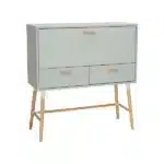 Arod Desk MO MDF Oak/MT White Epoxy/White Grey Lacquered