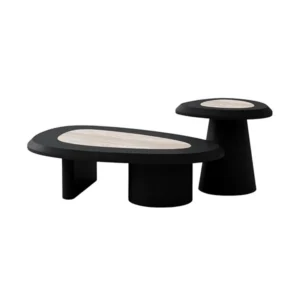 Ally Coffee Table Black Beige Low