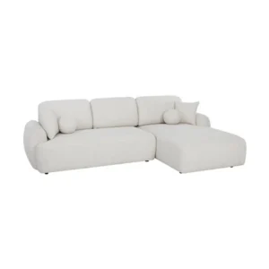 Clea Right L-Shape Sofa Beige Brown Fabric