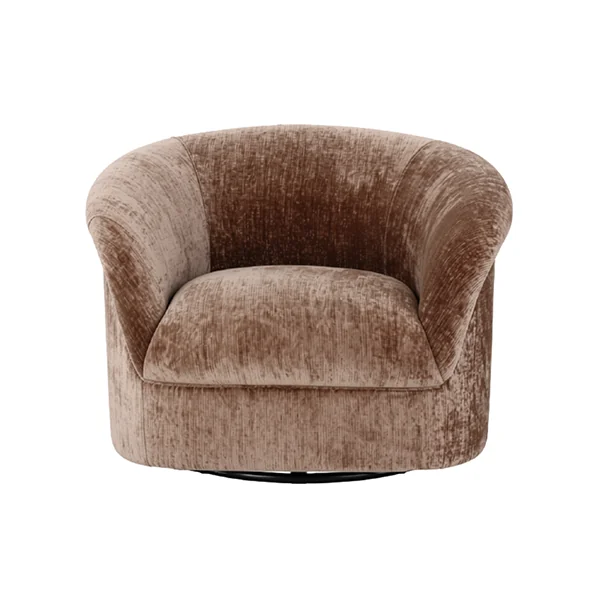 Ora Swivel Accent Chair Brown Fabric