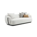 Syl Sofa Rubber Wood/Smoky Fabric 3seater