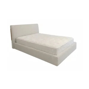 Sani Bed Rubber wood Brown Fabric Double