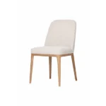 Bria Dining Chair Cocoa Wood Cream Fabric