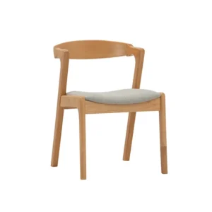 Nazo Dining Chair 102/6370 Natural Wood Light Grey Fabric