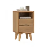 Yara Bedside Table Ash Veneer/ Malaysian Oak 102 Natural 2 Drawer
