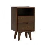 Yara Bedside Table Ash Veneer/Malaysian Oak 109 Cocoa 2 Drawer