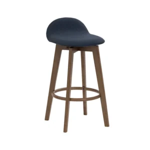 Mora Bar Chair Malaysian Oak 109/6367 Cocoa/Navy Challis Fabric