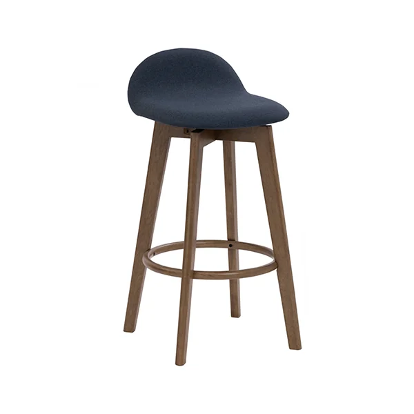 1054937-a Mora Bar Chair Malaysian Oak 109/6367 Cocoa/Navy Challis Fabric