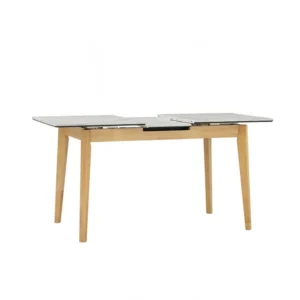 Folto Rec Ext Dining Table MO HPressure Laminate 102/186 Natural White Marble 8seater