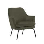 Lucian Lounge Chair 802/3206 Matt Black Epoxy/Leaf Moyers Fabric 1seater