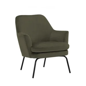 Lucian Lounge Chair 802/3206 Matt Black Epoxy/Leaf Moyers Fabric 1seater